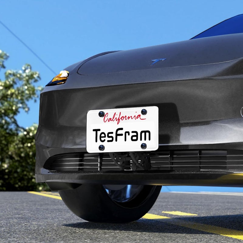 TesFram Tesla Model 3 Highland Front License Plate Holder, Height-Adjustable & No Drill License Plate Mouting Kit with Anti-Theft Features (FIt Model 3 2024-2025 Sep, No Bumper Camera) - Image 3